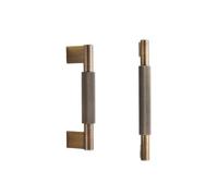SynapSYA Kitchen Cabinet Pulls 10PCS Solid Brass Knurling Brushed Cross Cabinet Long Appliance Pull Bar(Size8)