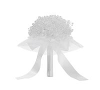 SynapSYA Wedding Bouquets A Bouquet Of Artificial Flowers, Holy White Hand-held, With Pearls, Suitable For Weddings, Engagements