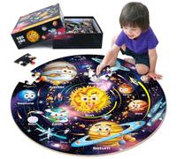 SYNARRY Giant Solar System Floor Jigsaw Puzzle for 3 4 5 6 7 8 Year Olds | 70 Piece Large Puzzle, Space Planets Toys, Gifts for 4 5 6 Year Old Boy, Birthday Present for Children