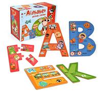SYNARRY Wooden Alphabet Jigsaw Puzzles for 3 4 5 Year Olds, Large ABC Letters Toddler Puzzles for Kids, Preschool Educational Alphabet Toys Gifts for Children Boys Girls