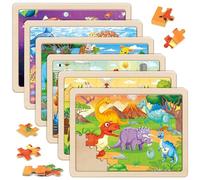 SYNARRY Wooden Jigsaw Puzzles for Kids 3 4 5 6 7 8 Year Olds | 6 Packs 60 Piece, Educational Toys for Preschool Children, Birthday Gifts for Boys Girls