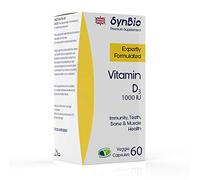 SynBio Premium - Vitamin D 1000 IU Capsules | Vegetarian Society Approved - SOYA Free - Dairy Free - Peanut/Nut Free - Kosher - Halal - Gelatin Free - Gluten Free