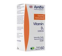 SynBio Premium - Vitamin D 3200 IU Capsules | Vegetarian Society Approved - SOYA Free - Dairy Free - Peanut/Nut Free - Kosher - Halal - Gelatin Free - Gluten Free