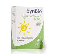 SynBio Vegan Vitamin D3 800 IU - Vegan Certified - Peanut & Nut Free - SOYA Free - Dairy Free - Yeast Free - Sugar Free - Gelatin Free - Cruelty Free (PETA) - Vitamin D Supplement [Made in The UK]