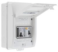 Sync Energy CFEV5AW 5 Module IP65 Weatherproof White Metal EV Charger Circuit Protection with 40A 30mA Type A RCD, 40A B Curve MCB & Type 2 SPD