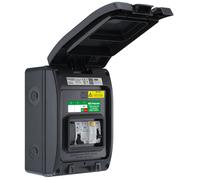 Sync Energy CP5R4PS1G 5 Module IP66 Weatherproof Grey Plastic EV Charger Circuit Protection with 40A 30mA Type A RCD, 40A B Curve MCB & Type 2 SPD