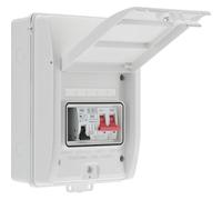 Sync Energy EV Charger Consumer Unit with 40A MCB, Type 2 SPD, and 100A Main Switch, Electric Vehicle Enclosure Kit, Weatherproof, 5 Module, Populated, BG Sync EV, White, IP65, CFEV6W