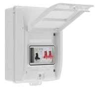 Sync Energy EV Consumer Unit with 40A 30mA Type A RCBO, Type 2 SPD, and 100A Main Switch, Electric Vehicle Enclosure, Double Pole, Weatherproof, 5 Module, BG Sync EV, White, IP65, CFEV5RDAW