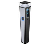 Sync Energy EVPCFSM27LBGR Pro Charger Floor Mount Dual Socket Outlet Single Phase 2X7.4kW Integrated MID Meter Lit Head 4G