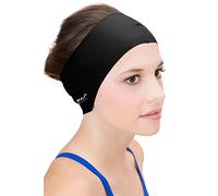 Sync Hair Guard & Ear Guard Headband - Wear Under Swimming Caps (Black)