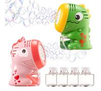 SYNCFUN 2 Pcs Dinosaur Bubble Machines for Toddlers, Unicorn Mini Bubble Machines with Bubble Solution for Kids,Toddlers, Summer Outdoor Party Favors, Kids Easter Birthday Gift