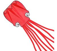 SYNCFUN Huge Red Soft Octopus Kite for Kids and Audlts Large Kite with Long Tail 328ft Line, Giant Beach Kites for Outdoor Fun and Activities