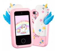 SYNCFUN Kids Smart Phone Toys For Girls Age 3 4 5 6 7 8 9,Touchscreen Kids Mobile Phone With Dual Camera, Game, Music Player 8GB Card,Toddler Camera Learning Toy,Unicorn Birthday Gifts For Girls