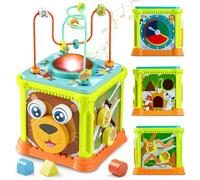 SYNCFUN Wooden Activity Cube Baby Toys with Music,Montessori Toys for 1 Year Old Girls & Boys,Sensory Educational Toys for Baby Age 12Months+,Christmas Birthday Gifts for 1 2 3 Year Old Girl