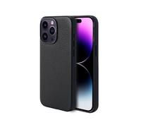 Synchro Natural Leather Case for iPhone 15 Pro with Strong Compatible with MagSafe Magnets, Grained Leather Case for iPhone 15 Pro 6.1 Inch (Midnight)
