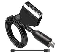 Synclum SCART to HDMI Converter Cable with USB Power, 720P/1080P SCART to HDMI Adapter Lead, All-in-One AV to HDMI Converter for HDTV Monitor Projector, Compatible with PS3 Xbox DVD Blu-Ray Sky STB