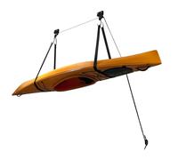 SYNCMH Kayak Hoist, Kayak Lift System, Single Kayak Ceiling Rack, Adjustable Storage Mount, 125 lb Capacity, for Kayak, Canoe, Bike, Black