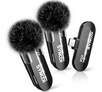 SYNCO 2 Pack Wireless Lavalier Microphone, Type-C USB-C P2XT Professional Lapel Mics for Tiktok, YouTube, Streaming, Vlog Video Recording, Wireless Microphone for Andriod Phone, Type-C Action Camera