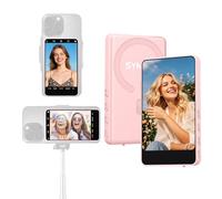 SYNCO M4 Magnetic Vlog Monitor Screen, 4" 400cd/m² HD with 3-Level Brightness, 50m BT 5.4 Wireless, 40ms Low Latency, Rear Cam Selfie Kit for Phone, P2P Direct, 3H Battery & Type-C (Pink)