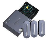 SYNCO P2ST 2.4GHz Digital Mobile Phone Wireless Lapel Microphone with Charging Case Plug for Youtube,Interview, TikTok,Vlog,E-commerce live broadcast (for Type-C) (Stone Blue)