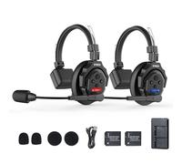 SYNCO Wireless Intercom Headset System, XTALK X2 2.4GHz Full Duplex Wireless Headset with 24H 1148FT Team Communication Real-time Monitoring（2PCS）