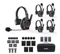 SYNCO Wireless Intercom Headset System, XTALK XPRO5 2.4GHz Full Duplex Wireless Headset with 24H 1640FT Team Communication Real-time Monitoring（5PCS）