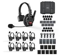 SYNCO Wireless Intercom Headset System, XTALK XPRO9 2.4GHz Full Duplex Wireless Headset with 24H 1640FT Team Communication Real-time Monitoring（9PCS）