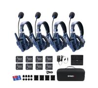 SYNCO XTALK Master 4 Users Wireless Intercom Headset System 500m/1640ft Range ENC 2.0 Noise Reduction 2.4GHz Full Duplex Intercom Communication Headsets App 15H Battery Life
