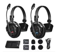 SYNCO XTALK X2 Wireless Intercom Headset System 2.4GHz Full Duplex Wireless Communication System 24H 350M for Film Production Intercom Team Communication Headset (X2/2 Persons)