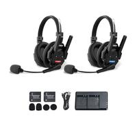 SYNCO XTALK XMax2 Wireless Intercom Headset, Dual-Ear Headset 500m Range 24h Battery for Event TV Film Production Team Communication 2PCS