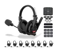 SYNCO XTALK XMax9 Wireless Intercom Headset, Dual-Ear Headset 500m Range 24h Battery for Event TV Film Production Team Communication 9PCS