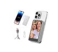 Synco Xview M4 Phone Vlog Selfie Monitor Rear Camera Monitor Video Transmission for Live Streaming,TikTok,Compatible with iPhone, Magnetic White Silicone Case