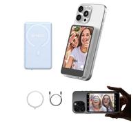 SYNCO Xview M4 Selfie Monitor Screen iPhone Magnetic Silicone WiFi-Free Connection Rear Camera Monitor for Live Streaming,TikTok,Compatible with iPhone Android (Blue Case)