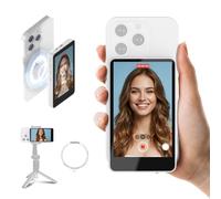 SYNCO XView Magnetic Wireless Phone Monitor for iPhone & Android, 4K/1080p Rear Camera Vlog Screen with 164FT Range, Built-in Speaker for YouTube TikTok Live Streaming (White)