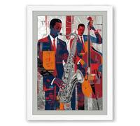 Syncopated Rhythm Modern Framed Wall Art Print A1 (84.1×59.4cm) White, Wall Decor for Living Room, Bedroom, Office & Home, Ready to Hang, Art Gift
