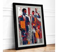 Syncopated Rhythm Modern Framed Wall Art Print A4 (29.7×21cm) Black, Wall Decor for Living Room, Bedroom, Office & Home, Ready to Hang, Art Gift