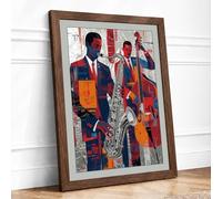Syncopated Rhythm Modern Framed Wall Art Print A4 (29.7×21cm) Walnut, Wall Decor for Living Room, Bedroom, Office & Home, Ready to Hang, Art Gift