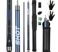 SYNCSHOT Pool Cue Stick Set of 6: 36" 42" 48" 52" 57" 13mm Tips Maple&Maras Wooden 1-Piece Billiard Cue Sticks, Pool Sticks for Adults Kids Beginners Billiards House Bar Small Space Pool Tables