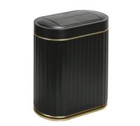 SYNCVIBE Bathroom Trash Can with Lid Butterfly 2 Gallon Sensor Trash can, IPX5 Waterproof Garbage Can, Automatic Slim Trash Bin, Under-Counter Wastebasket Bathroom Decor for Kitchen, Black Gold