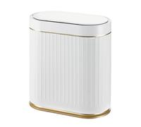 SYNCVIBE Bathroom with Automatic Lid 2 Gallon Motion Sensor Trash Can, 7.5 Liter Smart Trash Bin with Stripes, Space Saving Plastic Garbage Can, Small Narrow Trash Can for Bedroom, Office