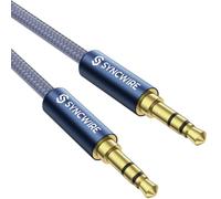 SYNCWIRE 3.5mm Nylon Braided Aux Cable (3.3ft/1m,Hi-Fi Sound), Audio Auxiliary Input Adapter Male to Male AUX Cord for Headphones, Car, Home Stereos, Speaker, iPhone, iPad, iPod & More - Navy Blue