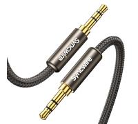 SYNCWIRE Aux Cable 3.5mm Audio Cable (6.6ft/2M) Nylon Braided Aux Lead for Car, Headphone, iPhone, iPad, iPod, Samsung, MP3 Player, Smartphone, Tablet, Home Stereos, Laptop and More, Gold Brown