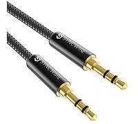 Syncwire Aux Cable 3.5mm Audio Cable -6.6ft/2M- Nylon Braided Aux Lead for Car, Headphone, iPhone, iPad, iPod, Samsung, MP3 Player, Smartphone, Echo Dot, Tablet, Home Stereos, Laptop and More - Black