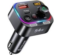 Syncwire Bluetooth 5.4 FM Transmitter Car Charger 54W PD&QC 3.0 USB Type-C Char