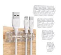Syncwire Cable Clips Cable Holder [ 5 Pack] Cable Management Multi-Purpose Cable Guide Cable Organiser Set for Desk, Power Cable, USB Charging Cable, Audio Cable, Charging Cables etc. Transparent