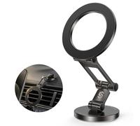 SYNCWIRE Fits MagSafe Car Mount, [Flexible Three-axis] Magnetic Car Phone Holder 360° Rotation[All Metal Body] Car Holder Strong Magnets Dashboard Mount iPhone 17 Pro Max 16 15 14 13 & All Cell Phones