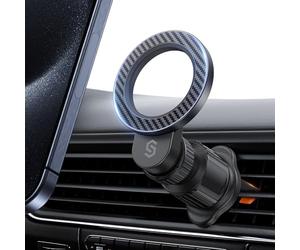 SYNCWIRE for MagSafe Car Holder【Ring Ventilation】【 360° Rotatable】【N55 Magnetic】 Phone Mount for Air Vent, Car Cell Phone Holder Mount Compatible iPhone 17/16 Pro Max 15 14 13 12, Carbon Fiber Style