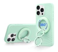 SYNCWIRE Magnetic Phone Ring Holder for MagSafe, 360° Rotation Dual Sided Magnet Grip Cell Phone Ring Stand Finger Kickstand Compatible with iPhone 16 15 14 13 12 Pro Max fits MagSafe - Green