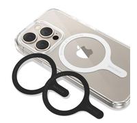 SYNCWIRE Magnetic Ring Plate 3 Pack, MagSafe Ring Sticker Universal Metal Ring Compatible with MagSafe Wireless Charging, for iPhone 16/15/14/13/12 Series, Galaxy S23 etc, (2 Black +1 White)