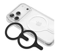 SYNCWIRE Magnetic Ring Plate 3 Pack, MagSafe Sticker Universal Metal Ring Compatible with MagSafe Wireless Charging, for iPhone 17/16/15/14/13/12 Series, Galaxy S25 etc, (2 Black +1 White)